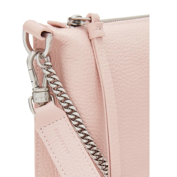 AllSaints Pink Leather Convertible Crossbody Shoulder Bag w Chain Strap NWT - Picture 6 of 12